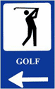 The direction to the golfcourse The direction to the golfcourse